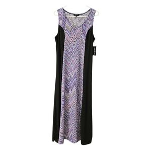 Notations Women's Sleeveless Maxi Dress NEW Size PL Purple Black